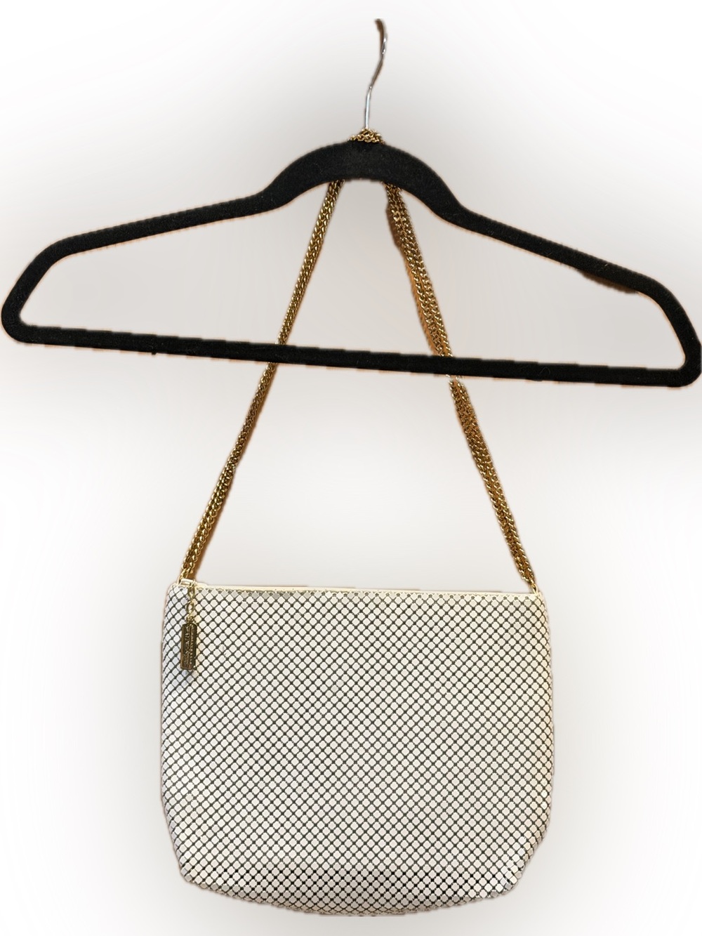 Whiting & Davis International White Metal Mesh Shoulder Bag Vintage, NWOT - Picture 2 of 13